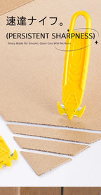 Yellow Safe Portable Box Opener Utility Knife with Plastic Handle And Sharp Blades Office Supply Tool