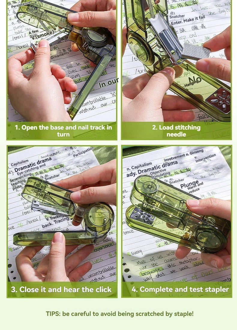 Acrylic Transparent Stapler 360-Degree Rotating Multifunctional Powerful Long Stapler for School And Office Use
