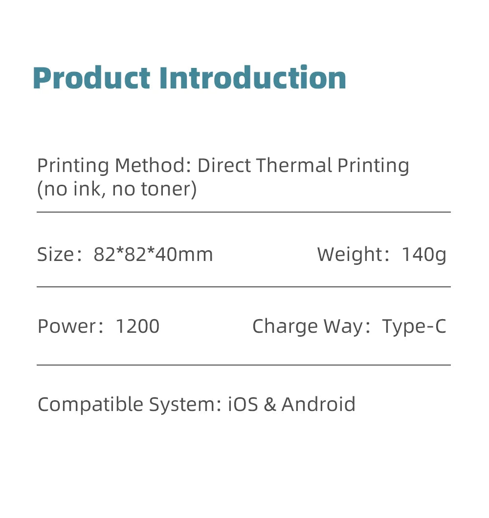 New Photo Printing Machine D2 Mini Printers Thermal Paper Stickers Paper Printer Label Sticker Printer Label Maker Printer