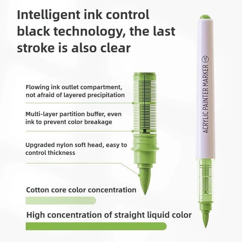 LANGUO 240/9 Colors Acrylic Color Markers Direct Liquid Paint Marker Pen DIY Drawing with Storage Box School Supplies Stationery