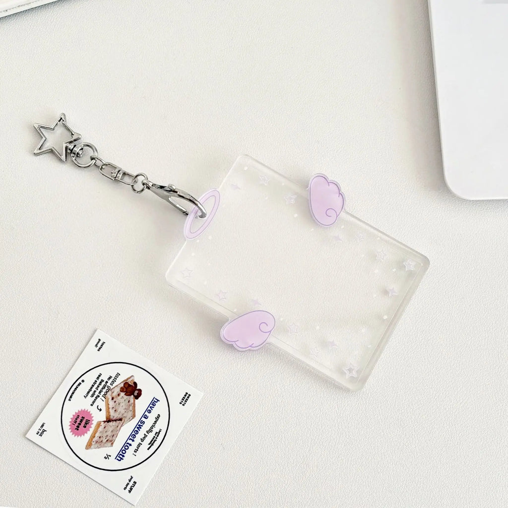 Kpop Card Holder Keychain Sleeve Clear Acrylic Badge ID Holder Idols K-pop Album Binder Photo Frame