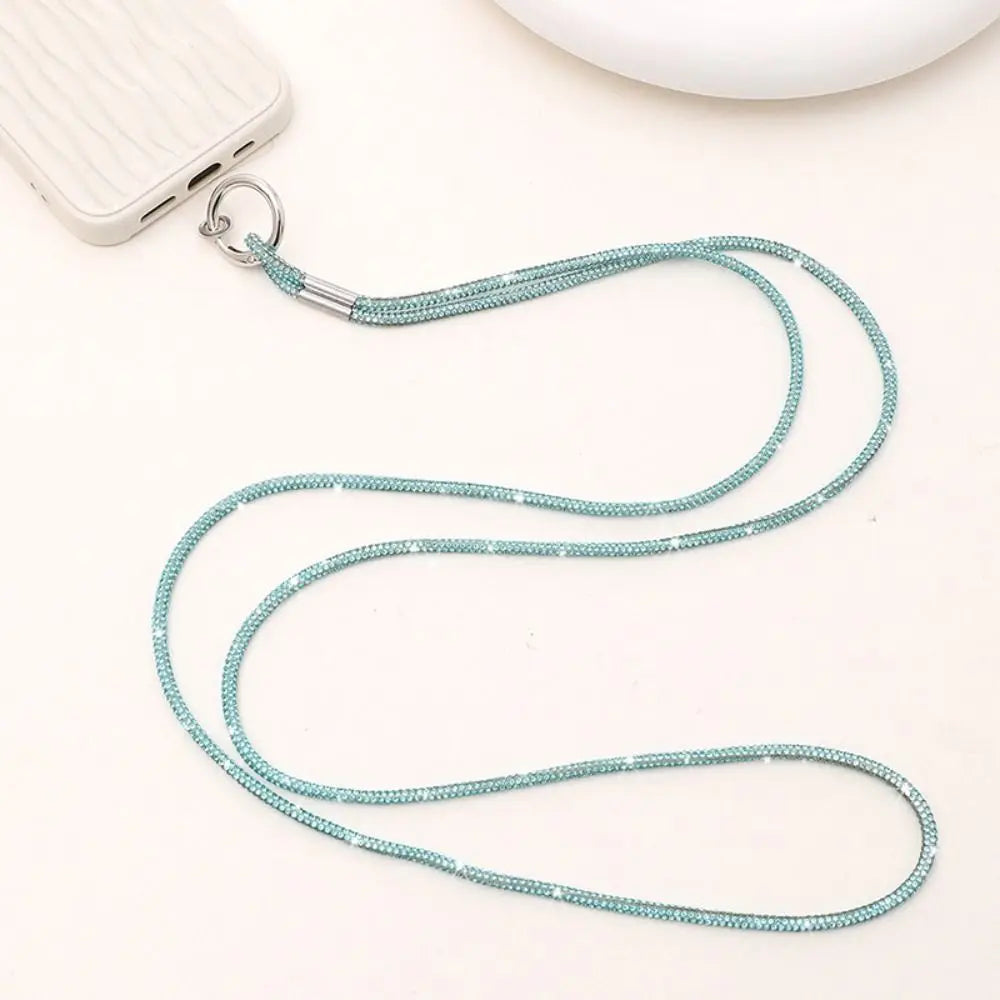 Luxury Rhinestone Mobile Phone Lanyard Diamond Mobile Phone Case Anti-Loss Hanging Ornaments Pendant Keychain Glitter Cord Strap