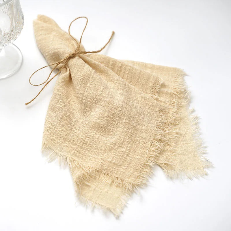 Napkin Cotton Gauze 42x42cm Retro Cheesecloth Rustic Table Decoration Muslin Tea Towel Cloth Napkins Wedding Supplies