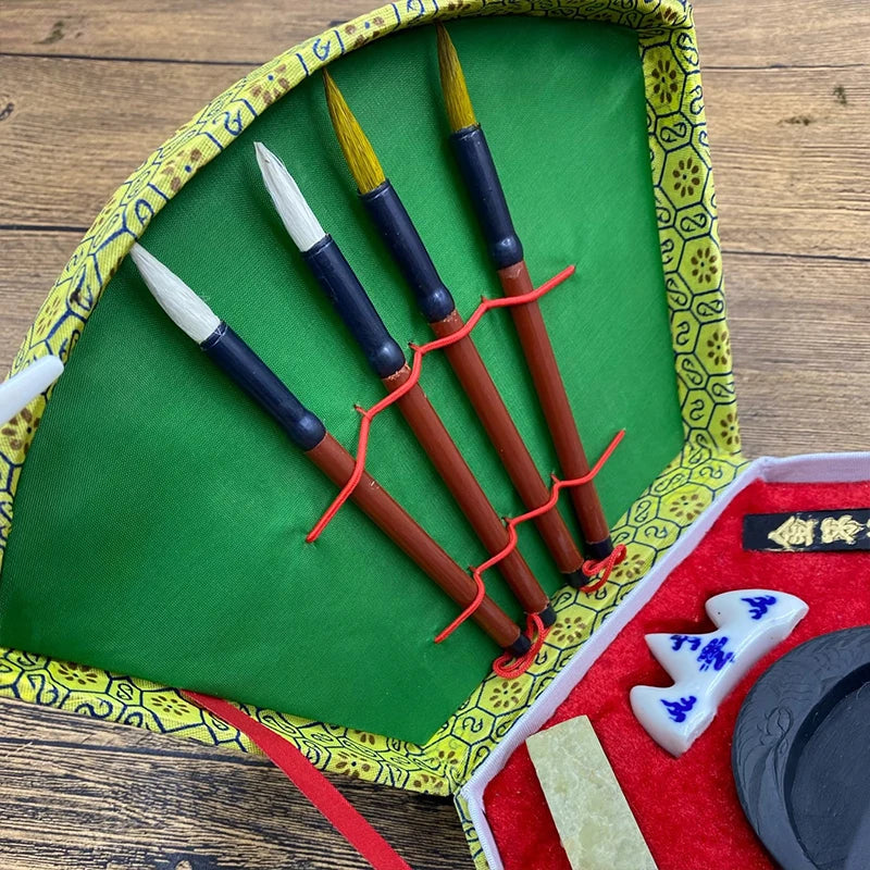Chinese Calligraphy Kit for Beginners 1Set Writing Brush Pen Ink Sumi Art Decor Traditional Calligraphy Set School Supplies