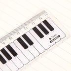1 Piece Lytwtw's Cute Piano Straight Ruler Kawaii Tools Stationery Cartoon Drawing Office School Measuring