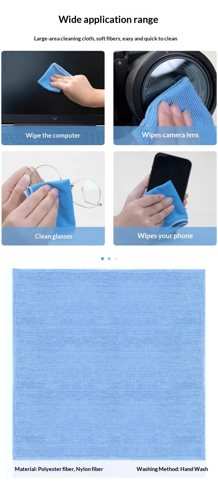 Pearl Screen Cleaning Cloth for Lcd Tv Screens, Microfiber Cleaning Cloth for Glasses, Camera Lens, Mobile Phones, Suitable for Macbook, Laptop, and Monitors, Lint-Free