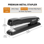 EAGLE Metal Stapler With 1000 Staple,Max 25 Sheets for Permanent/Temporary Stapling,9cm Deep Throat,Office Desk Stapler