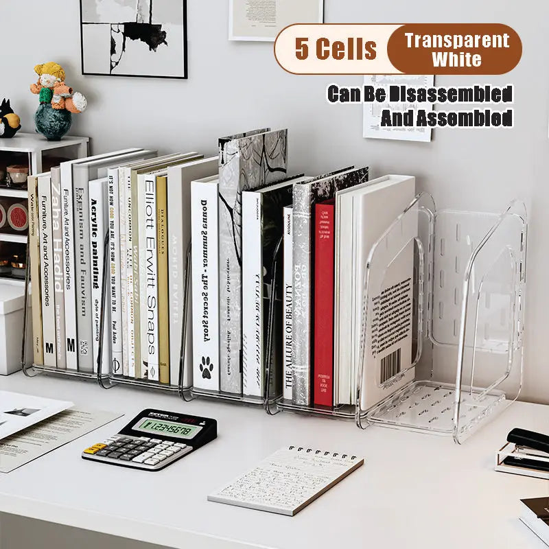 Acrylic A4 Storage Filing Box for Documents Plastic Paper File Organizer Vertical Magazine Rack Desk Folder Desktop Supplies