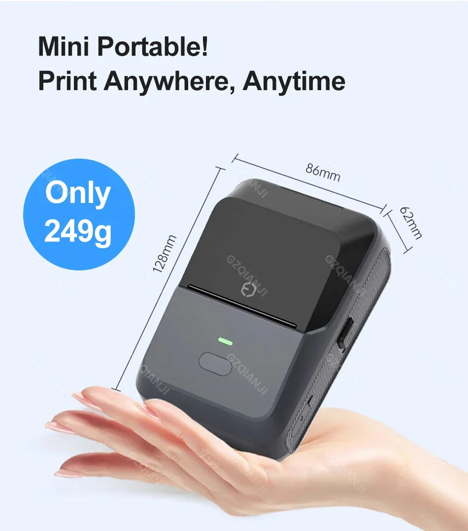 P2 Thermal Wireless Label Printer 20-58mm 2 inch Portable Bluetooth Sticker Mini Printer Price Tag Barcode Label Maker DIY