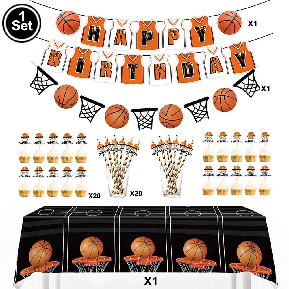 Basketball Tablecloths Basketball Party Decorations Rectangular Plastic Table Cover Boys Basketball Theme Birthday Party Supplie