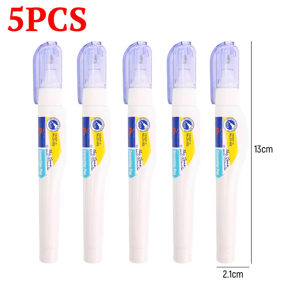 1-5Pc School Metal Headed Error Correction Fluid Pen for Student Stationery High Quality Quick Drying Error Correction Fluid Pen