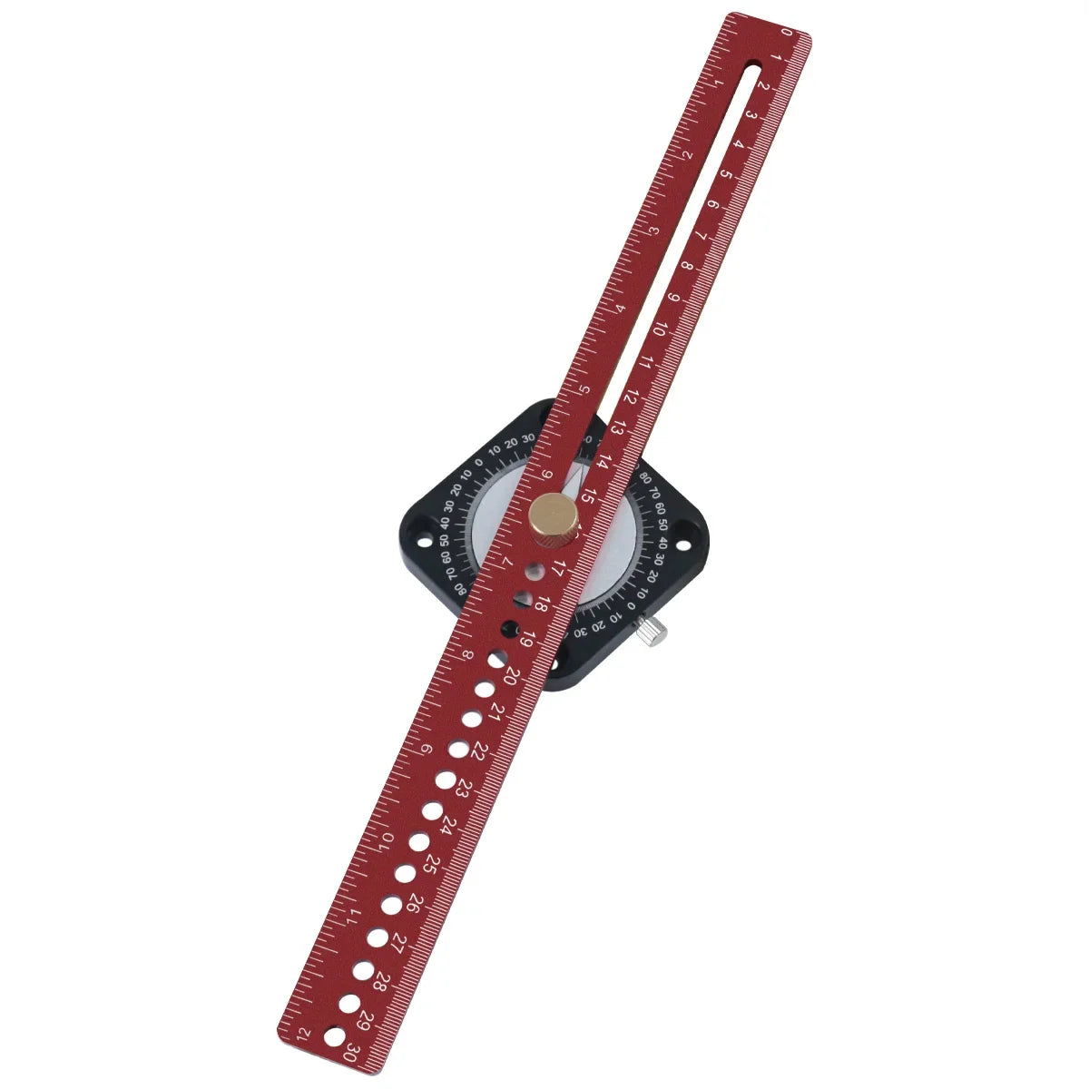 360 Degree Scribe Ruler -Woodworking Square Precision T-Type Hole Ruler Aluminum Slide Ruler - Carpenty Marking Gauge DIY Layout