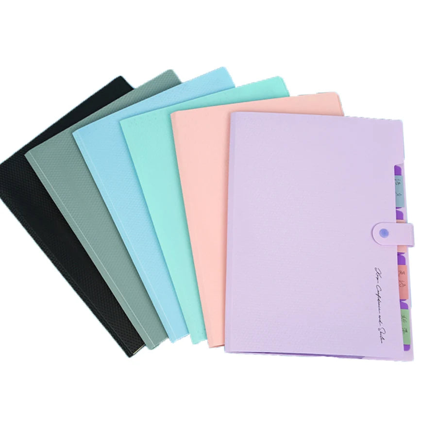 A4 Size Accordion File Folder 5 Pocket Filer Folder with Labels for Documents Paper Organizer for School Office