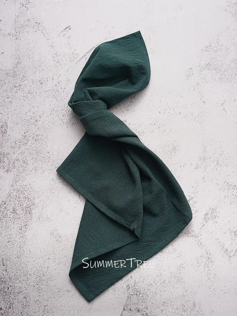 10pcs Napkins 40X40CM Plain Washed Cotton Classic Style Tea Towel Dining Place Mats Home Kitchen Dinner Wedding Settings Decor