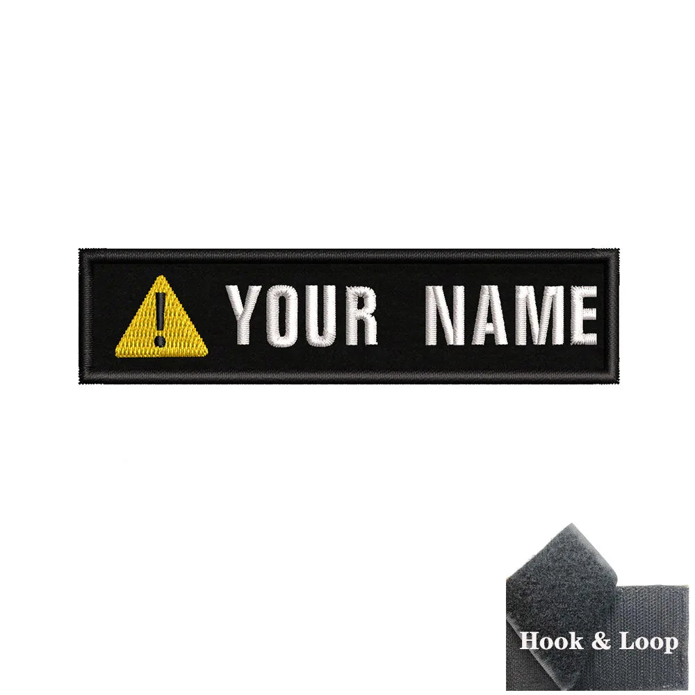 1PC 10cmX2.5cm Custom Name Patch Stripes Badge Iron On Or Hook Loop fire trophy radiation motorcycle blood drop love Pentagram