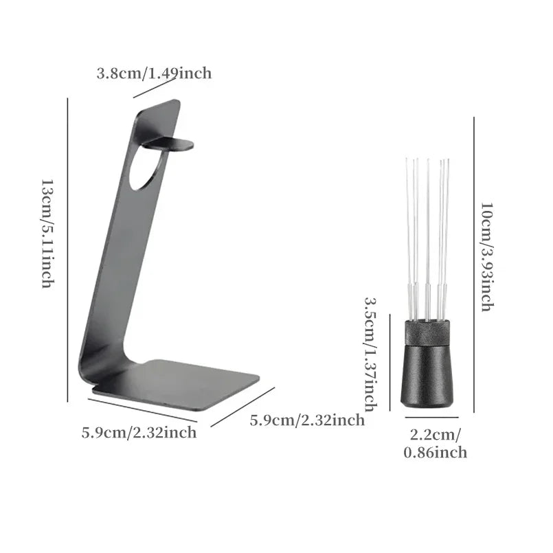 Espresso Coffee Stirrer Needle with 8 Needles Magnetic Abortion Stand Barista Coffee Stirring Distribution Tools