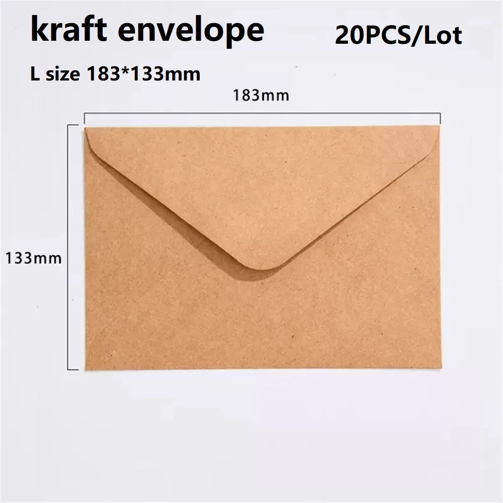 20pcs White Black Kraft Paper Envelopes for Wedding Invitation Greeting Card Black Postcard Photo Packing Paper Gift Envelope