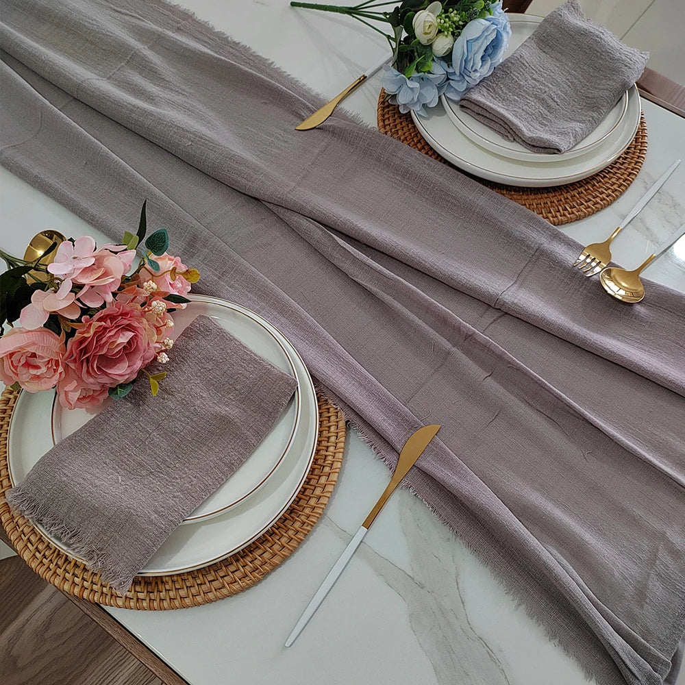 6PCS 43x43cm Dinner Table Rustic Decor Muslin Tea Towels, Birthday Decore Retro Cotton Cheesecloth, Cotton Gauze Wedding Napkins