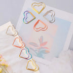 30/50pcs Heart Metal Paper Clips Binder Clip Mini Bookmark Book Binding Note Decor Stationery School Office Binding Supplies