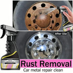 Car Rust Remover Car Wheel Care Quick Remover Car Exhaust Pipe Rust Removal Spray Clean Metal Iron Powder Stains