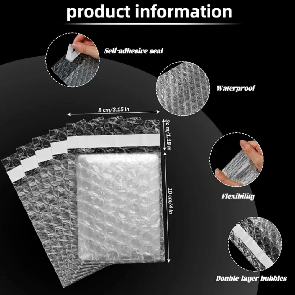 10-50pcs Envelope Shockproof Package White Bubble Bag PE Clear Cushioning Covers Protective Wrap Foam Packing Bags Can Be Sealed