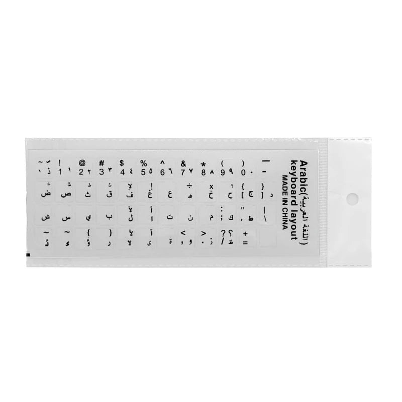 Arabic Keyboard Cover Stickers for MacBook Notebook Desktop Standard Letter Stickers Matte PVC Keyboard Letters Transparent