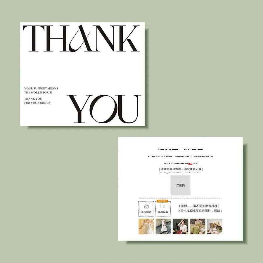 Custom Thank You Card Personalized Business Logo Design Print Wedding Invitation Photo Postcard Happy Birthday Gift Decoration