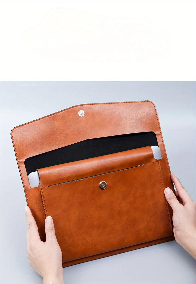 Large Capacity A4 File Folder Organizer with Double-Layer Laptop Protective Sleeve Storage Bag