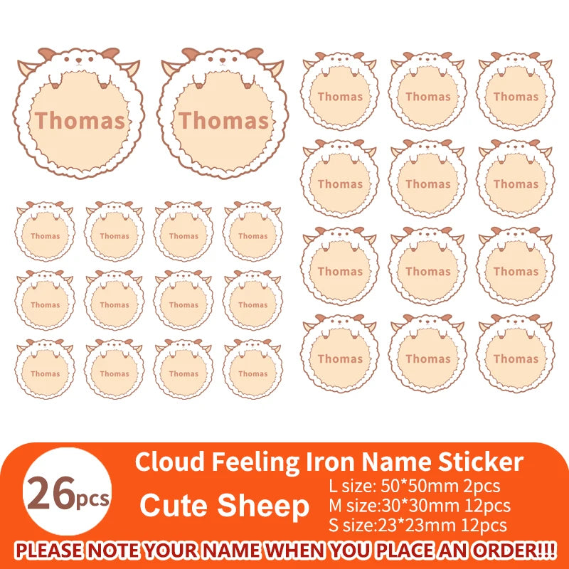 Multi Style Personalized Embroidery Name Sticker Clothes Label Decals Washable Iron On Tags Children Uniform Stickers Custom