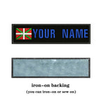 Basque Flag 10X2.5cm Embroidery Custom Name Text Patch Stripes Badge Iron On Or  Patches