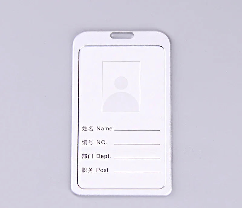 Office Metal Work Identity Badge ID Card Holder Aluminium Alloy Employee Name Cover Business Case Credit Card Holder Wallet