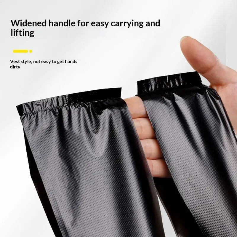 100Pcs Disposable Black Vest Plastic Trash Bag Household Thickened Kitchen Office Clean Garbage Bin With Handle Plastic Bags