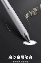 4 In 1 Multifunction Luxury Pen, 0.7mm 3 Color Ballpoint 0.5mm Mechanical Pencil, Gravity Sensor Metal Retractable Pens Długopis