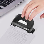 Eagle 2 Holes Paper Puncher，12-Sheet Capacity，With Residue Container，Adjustable Paper Guides，School Office Binding Supplies