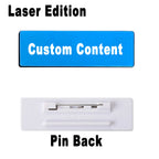 Stainless Steel Custom Name Tag with Pin Clip - Engraved Personalized Work Badge Business Identification Metal ID Name Plate
