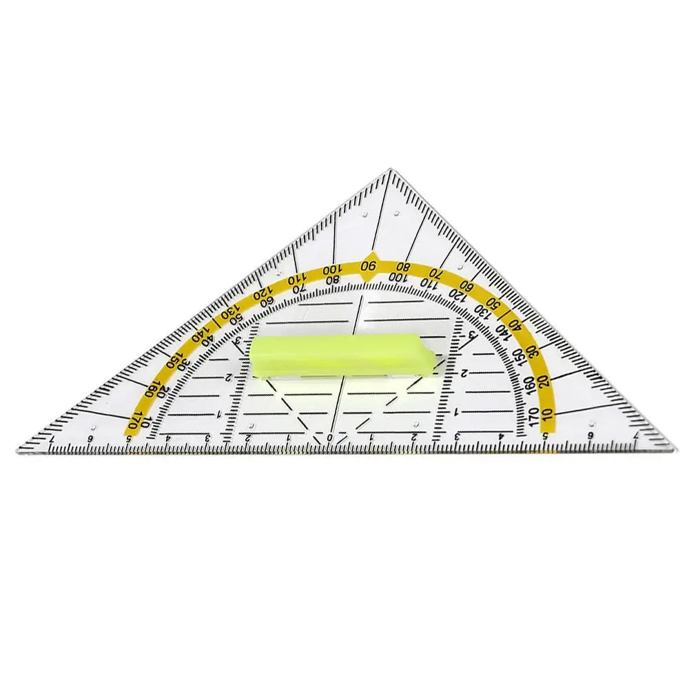 Plastic Set Square Professional With Handle Drafting Tools Scale Ruler Geometry Transparent Angle Protractor School Office