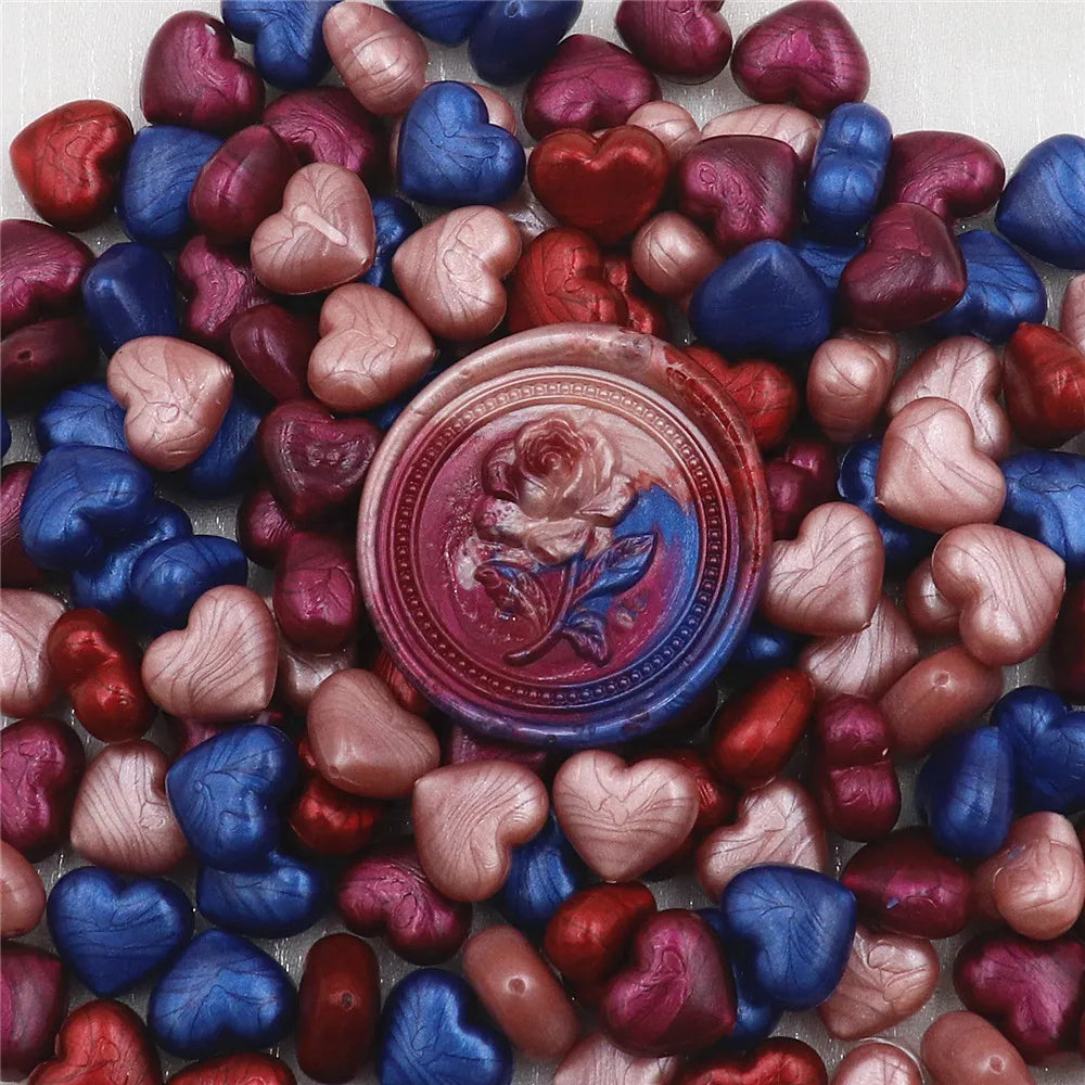 100pcs Heart-Shaped Sealing Wax Beads for Wax Seal Stamp, Great For Embellishment Of Card Envelope, Wedding Invitation