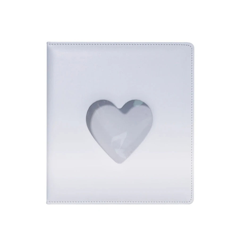 A5 3-Ring Macaron Gradient Heart Shaped Widening Photo Album Binder Photocard Card Holder for Photographs Scrapbooking Collector