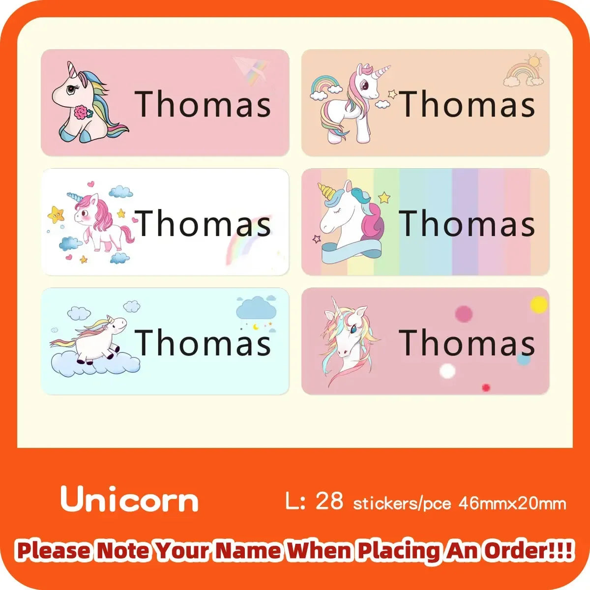 Multi Size Name Sticker Personlized First Name Waterproof Tag Custom Labels for Children Personal Scrapbook Kids School Label