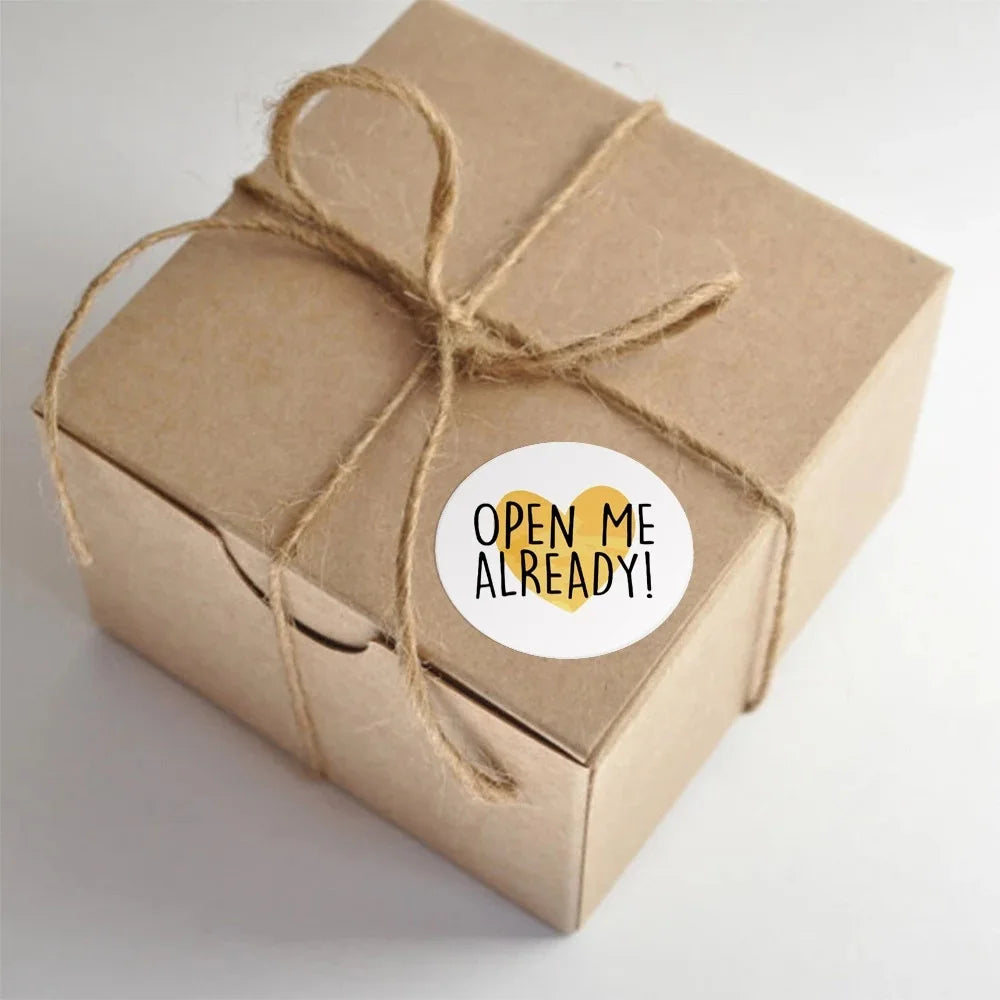 50-500Pcs“Open Me Already" Stickers 1inch Thank You Sticker For Gift Box Decoration Stationery Envelope Postcards Sealing Labels