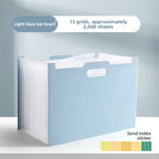 Large Capacity A4 Accordion File Organizer, Multi-Layer PP Document Folder, Desktop Standing Storage Bag with Handle