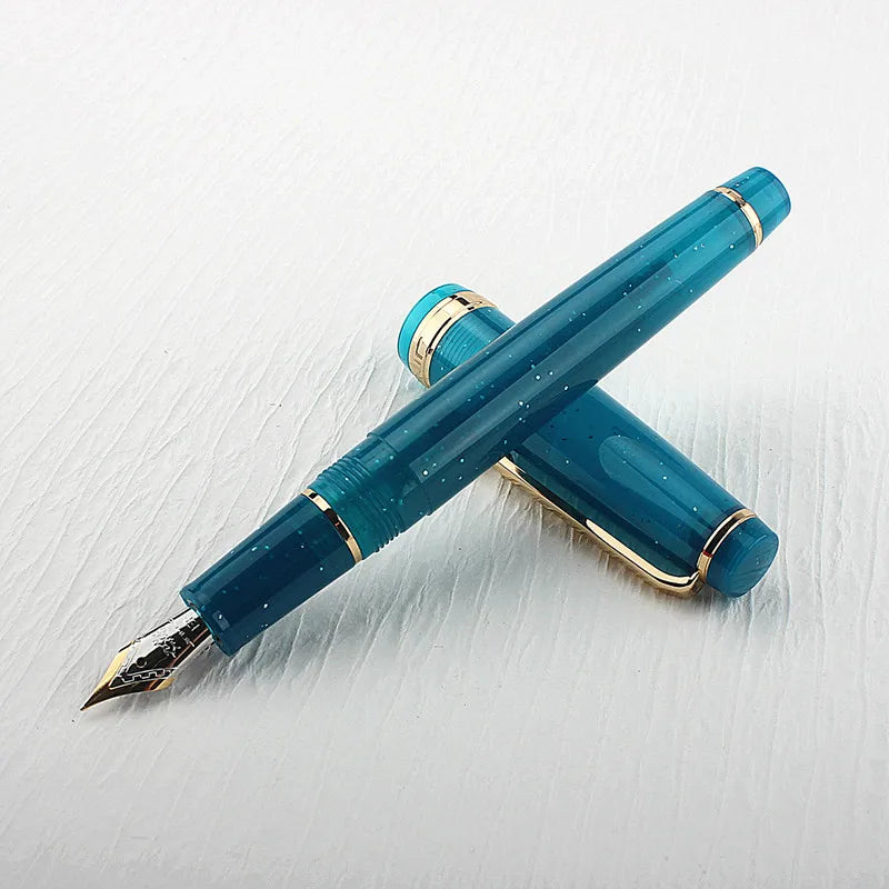 Jinhao 82 Fountain Pen Acrylic EF/F/M/Bent Nib Golden Trim with Converter Writing Pen