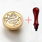 2PCS Clear Sealing Stamp Head Wax Seal Craft Supplies Wax Seal Stamp and Handle Stamp Scrapbooking Supplies Craft HCZ0106