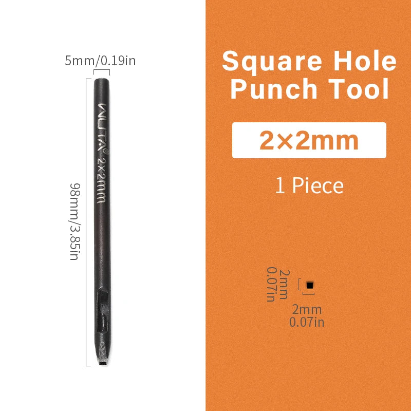 WUTA Basic 1pc Square Leather Punch Rectangle Hollow Oblong Hole Puncher Belt Strap Watch Band Cutter DIY Craft Leather Tools