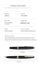 JINHAO 59 Fountain Pen EF F Hooded Nib Luxury Elegant Fountain Pens calligraphy Pens PK 80 School Office Supplies Stationery