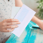 50Pcs White Self-Adhesive Security Envelopes Left Windowed for Letters Receipts Cash Documents Storage Mailing Stationery