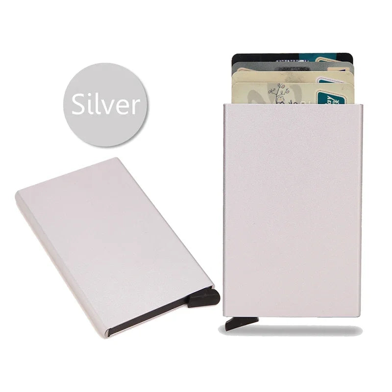 Rfid Metal Credit Card Holder Luxury Men Minimalist Wallet Cardholder Case Bag Business Supplies Card Storage Box Organizer Mini