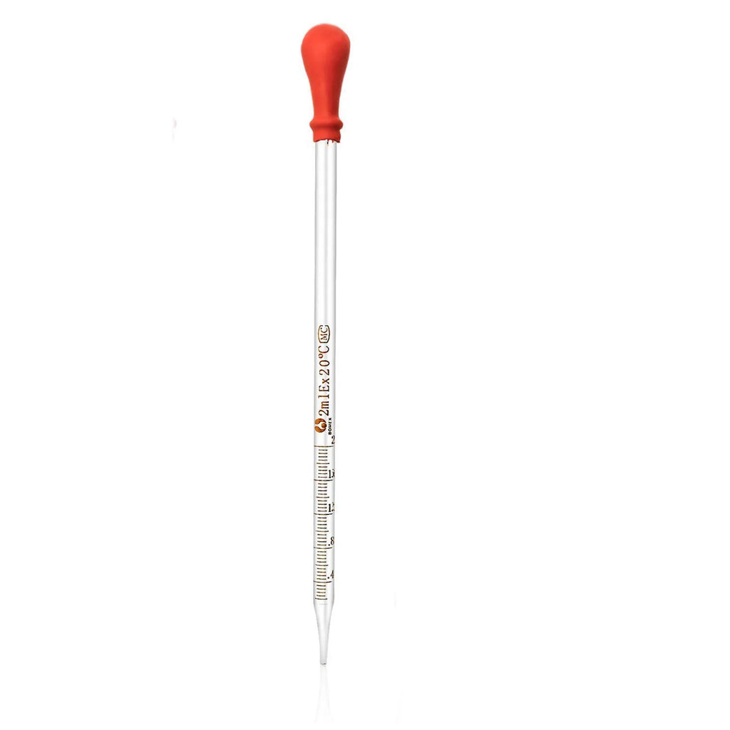 0.5ml 1ml 2ml 3ml 1PC Borosilicate Glass Dropper Graduated Pipette Laboratory Liquid Pipettors Red Rubber Head Glassware Pipet