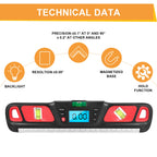 Digital Spirit Level Inclinometer Horizontal Scale Ruler Electronic LED Display Protractor Magnetic Base Measuring Tools