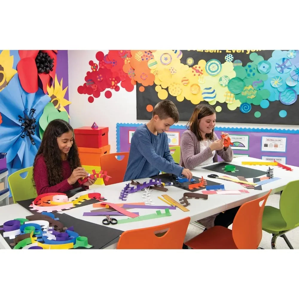 P103031 Colored Craft Construction Paper, 10 Basic Colors, Total 50 Pages
